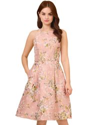 Adrianna Papell - Floral Jacquard Dress - Lyst