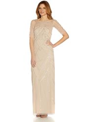 Adrianna Papell - Beaded Long Column Gown - Lyst