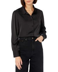 The Drop - @lucyswhims Long-sleeve Button Down Stretch Satin Shirt - Lyst