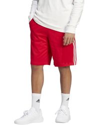 adidas - Essentials 3-stripes Single Jersey Shorts Better Scarlet/white 3xl - Lyst