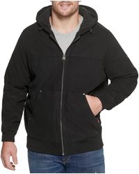 Levi's - Mens Tall Cotton Canvas Workwear Hoody Bomber With Full Sherpa Lining Denim Jacket - Lyst