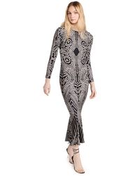 NORMA KAMALI - Long Sleeve Studs Midi Dress
