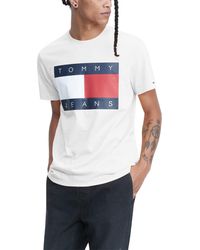 Tommy Hilfiger - Mens Short Sleeve Signature Stripe Graphic T-shirt T Shirt - Lyst
