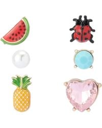 Betsey Johnson - Betsey's Backyard Watermelon & Ladybug Stud Earring Set - Lyst