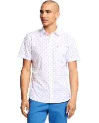 Izod - Breeze Short Sleeve Button Down Patterned Shirt - Lyst