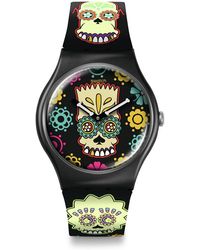 Swatch - New Gent Biosourced Lacquered Watch Casual Plastic Black Quartz Waterproof D'oh Of The Dead - Lyst