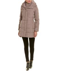 Cole Haan - Taffeta Down Coat With Bib Front And Dramatic Hood - Lyst