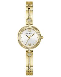 Guess - Gold Tone G-link White Dial Gold Tone - Lyst