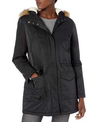 levi's women's bunny sherpa lined hooded coaches parka jacket