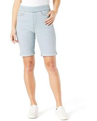 Signature by Levi Strauss & Co. Gold Label Totally Shaping Pull On Bermuda Shorts - Blue