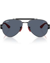 Ray-Ban - Rb3762m Scuderia Ferrari Collection Round Sunglasses - Lyst