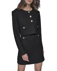Karl Lagerfeld - Paris Tweed Solid Scoop Neck Cropped Knit Blazer - Lyst