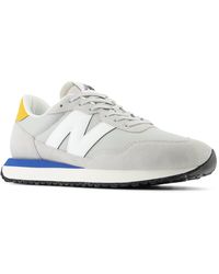 New Balance - 237 In Grey/white/yellow/blue Suede/mesh - Lyst