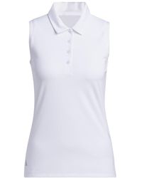 adidas - Standard Ultimate365 Solid Sleeveless Polo Shirt White - Lyst