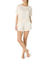 Amazon Essentials - Satin Short Sleeve T-shirt And Short Sleepwear Set - Lyst