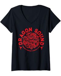 Perry Ellis S Dragons Funny Sound-friends For V-neck T-shirt - Black