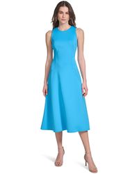 Calvin Klein - Sleeveless Scuba Fit And Flare Dress - Lyst