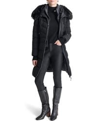 DKNY - Bib-front Faux-fur Trim Hooded Long - Lyst