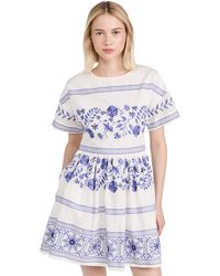 Shoshanna - Amparo Embroidered Linen Mini Dress - Lyst