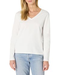 Amazon Essentials - T-shirt Col en V à ches Longues Coupe Classique 100% Coton - Lyst