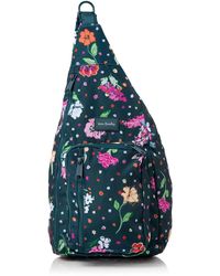 Vera Bradley Womens Recycled Lighten Up Reactive Sling Backpack Bookbag - Blue