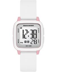 Skechers - Holmby Digital White Silicone Watch - Lyst
