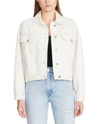 Steve Madden - Box Pleat Collared Denim Jacket - Lyst