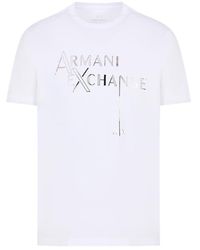 Emporio Armani - A | X Armani Exchange Regular Fit Crew Neck Mercerized Cotton Jersey Metallic Logo Tee - Lyst