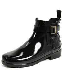 HUNTER - Footwear Refined Chelsea Quilted Gloss Rain Boot - Lyst