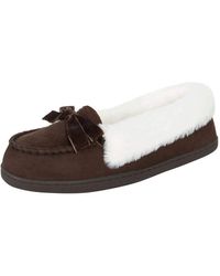 Jessica Simpson - S Micro Suede Moccasin Indoor Outdoor Slipper Shoe,brown,small - Lyst