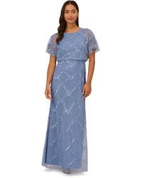 Adrianna Papell - Bead Blouson Long Dress - Lyst