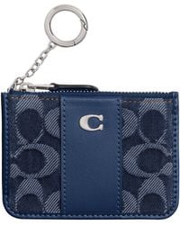COACH - Essential Mini Id Card Case In Signature Denim - Lyst