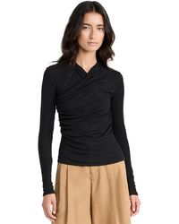 Vince - Long Sleeve Fixed Wrap Top - Lyst