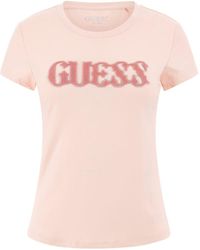 Guess - Short Sleeve Eco Glitter Degrade Logo Tee - Lyst