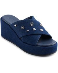 Karl Lagerfeld - Paris Caleigh Platform Wedge Sandal With Pins Oxford Flat - Lyst