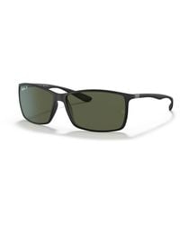 Ray-Ban - Rb4179 Liteforce Square Sunglasses, Matte Black/polarized Silver Gradient Mirror, 62 Mm - Lyst