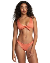 RVCA - Tie Front Swimsuit Bikini Top - Lyst