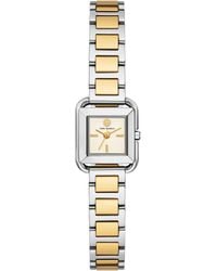 Tory Burch - Kira Small Square Two-tone Stainless Steel Bracelet Watch - Lyst