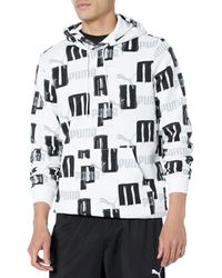 PUMA - Graphic Hooded Sweatshirt White-ss24 All Over Print - Lyst
