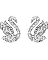 Swarovski - Iconic Swan Stud Earrings - Lyst