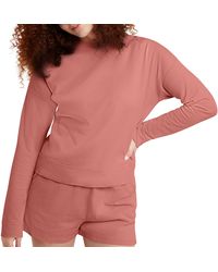 Hanes - , Fleece Pullover, Soft Garment Dyed Crewneck Sweatshirt, Nantucket Red - Lyst