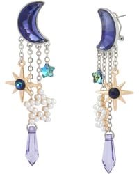 Betsey Johnson - Jewelry Celestial Soiree Star & Moon Chandelier Earrings - Lyst