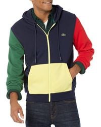 Lacoste - Long Sleeve Colorblock Mix Full Zip Hooded Sweatshirt - Lyst