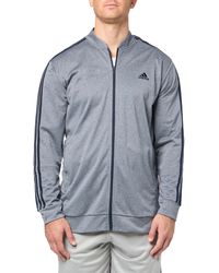adidas - Tall Size 3-stripes Tricot Full-zip Jacket - Lyst