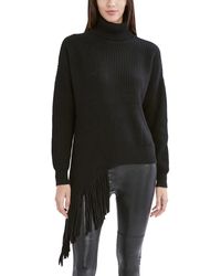 bcbg fringe turtleneck tunic sweater