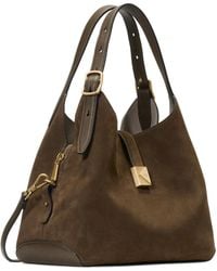 Kate Spade - Deco Pebbled Leather And Suede Crossbody Tote - Lyst