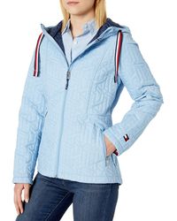 tommy jeans tjw basic quilted hooded jacket