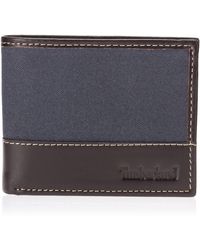 Timberland - Baseline Leather Canvas Wallet With Attached Flip Pocket - Lyst