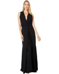 BCBGMAXAZRIA - Womens Floor Length Fit And Flare Tie Fringe Belt Evening Gown Dresses - Lyst
