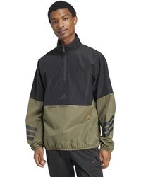 adidas - Tall Size Future Icons 3-stripes Woven Half-zip Sweatshirt - Lyst